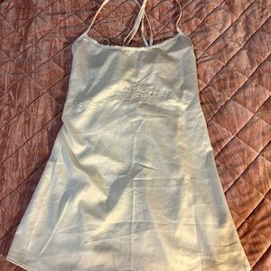 Sugar Thrillz Cream Lace-Up Dress